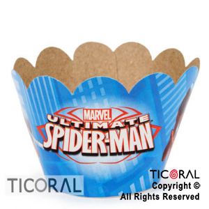 SPIDERMAN FAJA CUBRE CUPCAKE C/TOPPER x 10